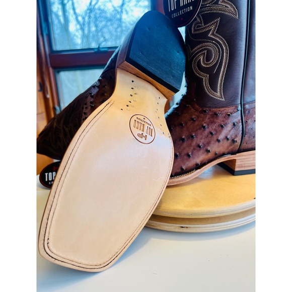 HORSE POWER Cowboy Boots TOP HAND KANGO TOBACCO FQ OSTRICH - HP8001 Mens 11.5 D - Picture 6 of 6